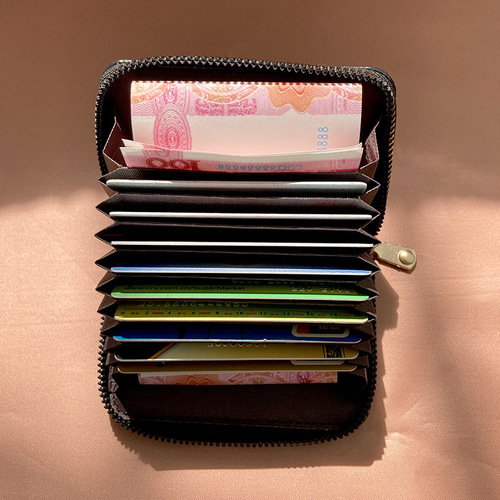 New square embroidered accordion 9-card case fashionable short money clip minority design card storage bag card holder