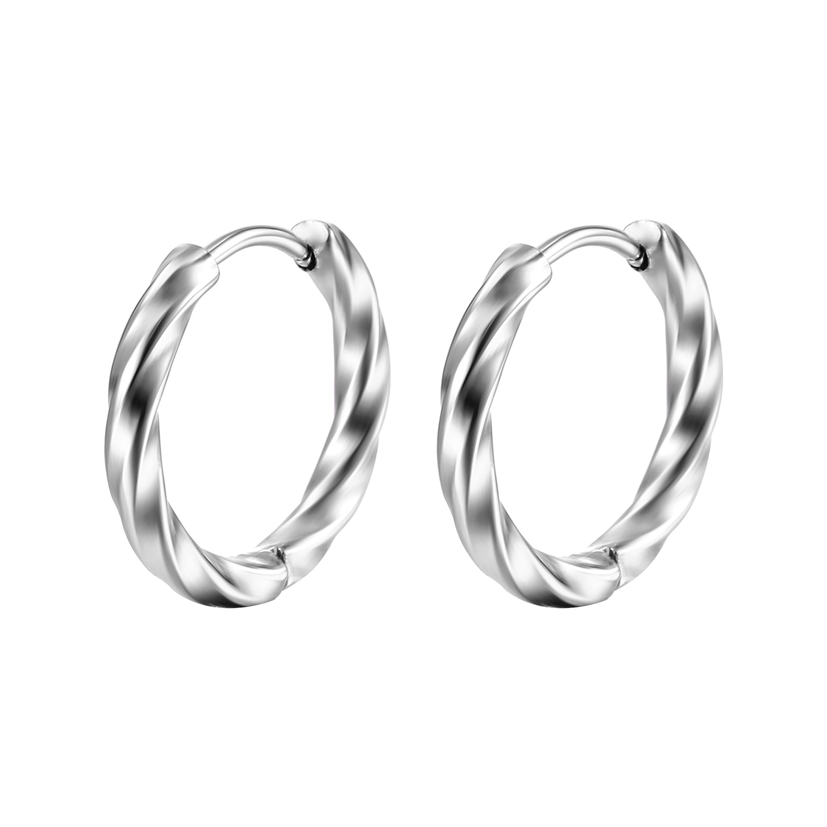 Fashion Round Stainless Steel Plating Hoop Earrings 1 Pair display picture 4