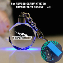 跨境热卖汽车摩托车3D立体LED水晶钥匙扣内雕发光彩灯钥匙扣挂件