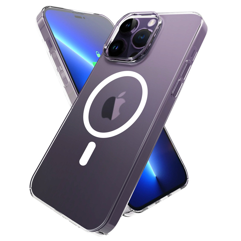 iPhone透明PC苹果16加硬磁吸手机壳套16Promax保护套15Promax适用