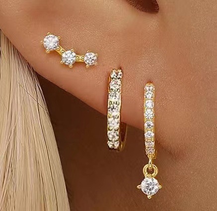 Eight-pointed Star Drop Earrings With Zircon For Women Luxury Style_voghion.com