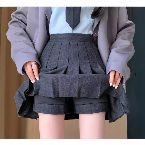 Demi-season pleated skirt