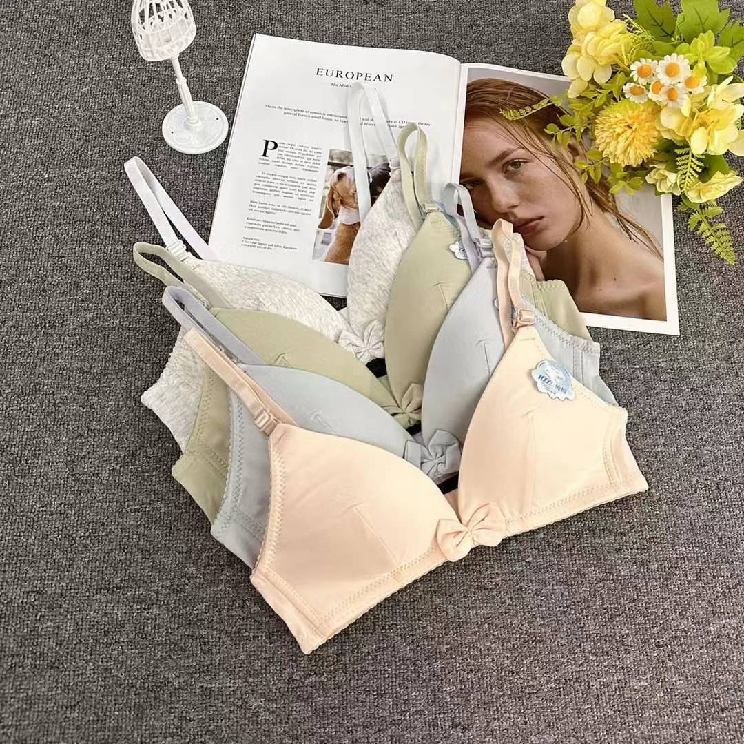 Nuevo estilo francés de alta calidad sujetador de moda de encaje jacquard transpirable ajustable cómodo tres filas de botones tipo ropa interior