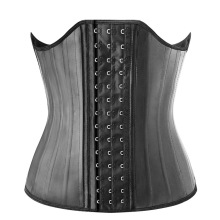 25骨亮光乳胶托胸束身衣Latex corset腰部训练器运动塑腰束腰带女