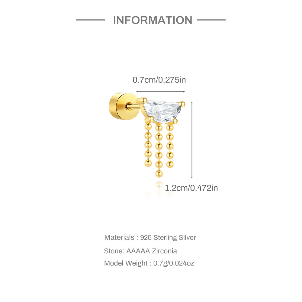 1g Weight Ear Studs Classification Ear Cartilage Rings & Studs Piercing Type 1 Piece Quantity Daily Occasion 925 Sterling Silver Material Geometric Pattern All Seasons Season Unisex Gender Elegant Style 1 Piece Ear Cartilage Rings & Studs Elegant Geometric 925 Sterling Silver Ear Cartilage Rings & Studs 6