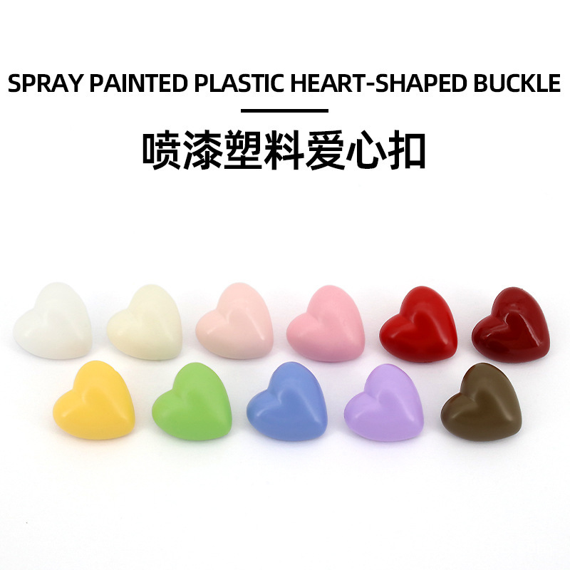 Wholesale Heart-Shaped Colorful Spray-Painted Buttons for Shirts, Knitwear, Sweaters, Dresses, Children's Clothing, Love-Shaped Buttons Wholesale Heart-Shaped Colorful Spray-Painted Buttons for Shirts, Knitwear, Sweaters, Dresses, Children's Clothing, Love-Shaped Buttons