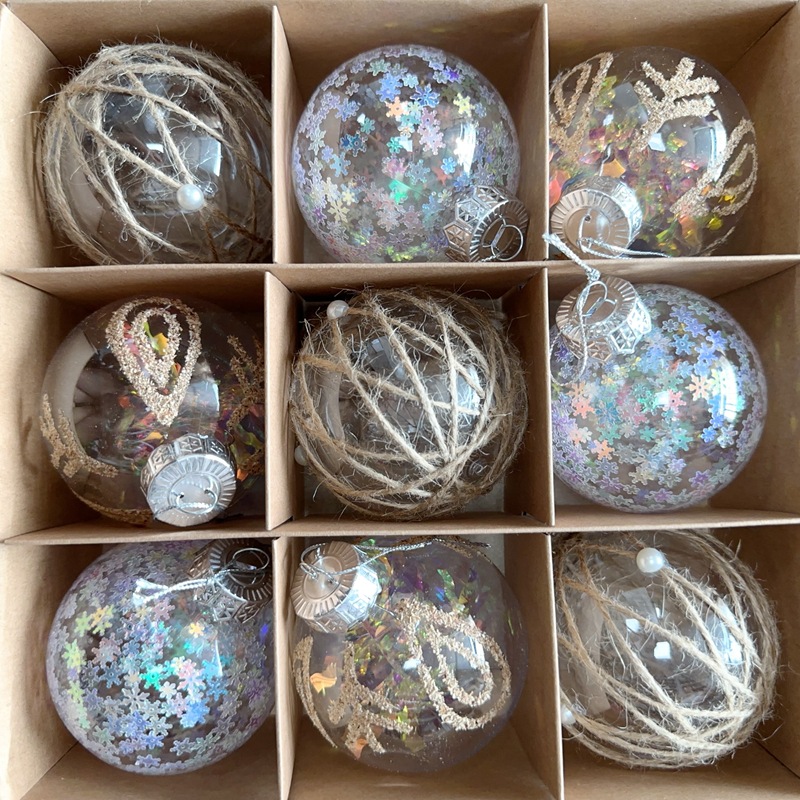 Set de bolas decorativas de Navidad en caja de regalo, colgantes para vitrina y fiestas, decoración de árbol de Navidad, comercio exterior transfronterizo