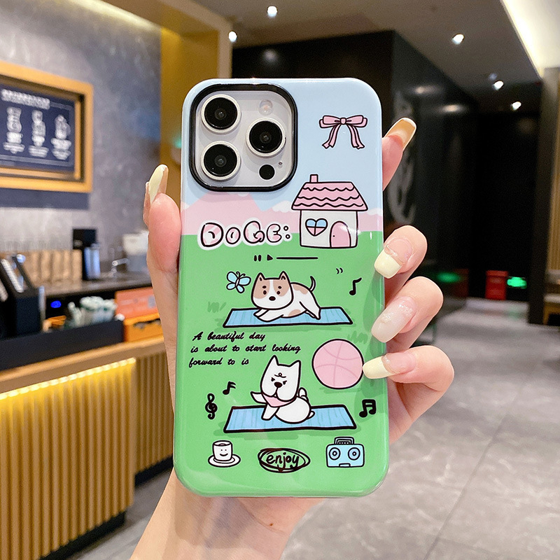 吹风小狗适用苹果17promax卡通可爱iPhone16pro镜头全包15新款14|undefined