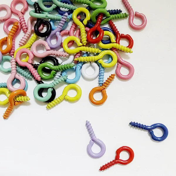 Metal color paint sheep horn nail macaron screw sheep eye nail diy jewelry keychain pendant