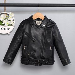 Children's Motorcycle Leather Jacket for Kids, Spring and Autumn 2024 New Korean Style, Small to Medium/Large Children, Factory Wholesale