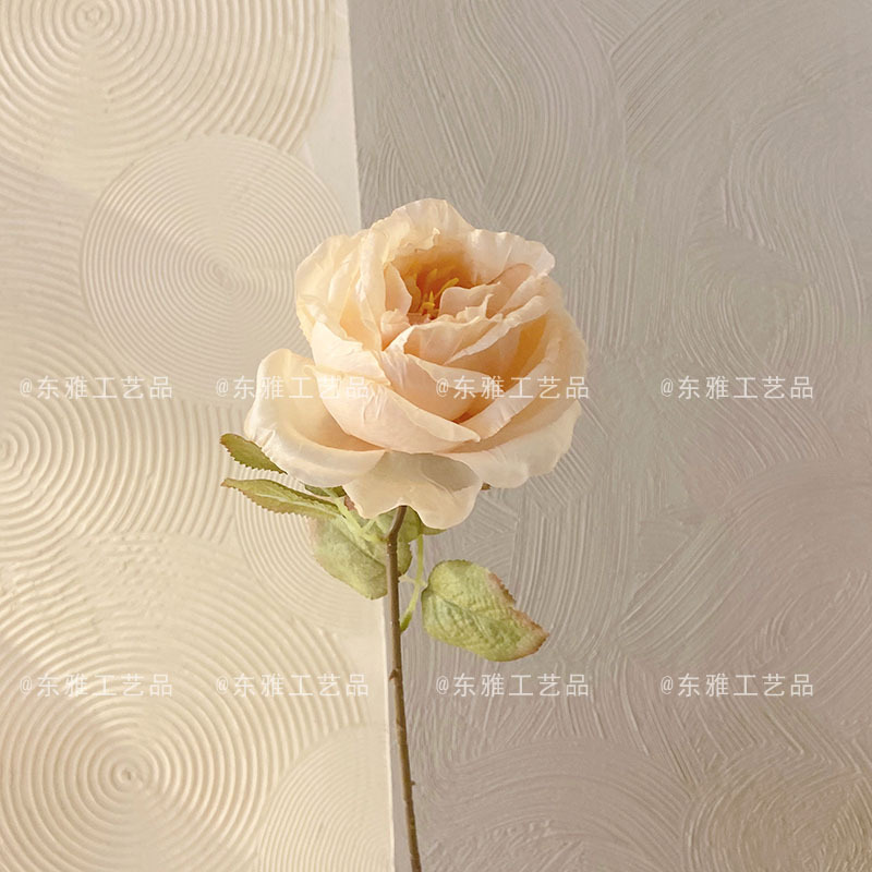 Borde de goma artificial retro transfronterizo Rosa quemado solo borde al horno flor falsa ramo de la boda borde quemado artificial Rose