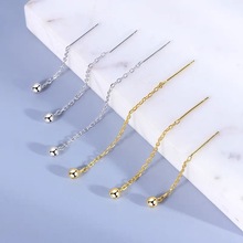 s925纯银气质豆豆流苏耳线创意简约小巧国风圆珠耳坠货源批发工厂