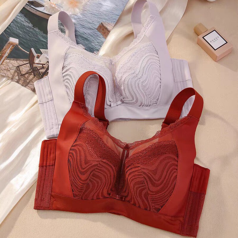 Strapless Full-Cup Bra with a Sense of Security, Hides Flesh Without Spillage, Four-Row Hook Bra, Mesh Breathable Side Comfort Underwear