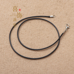 1mm/1.5mmロブスターワックス革紐ネックレス紐水晶翡翠玉ペンダント男女黄金ペンダント黒紐