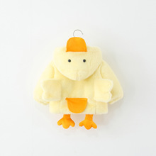 童装女童外套冬季加厚加绒儿童宝宝卡通小鸭子连帽毛毛衣小童冬装