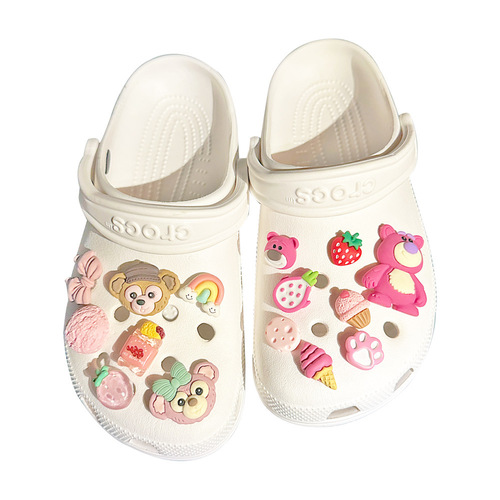 Strawberry Bear and Duffy Bear Cave Shoes Accessories Shoe Flower Cross Decorative Buckle Accessories Shoe Buckle