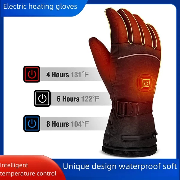 Heating Gloves Outdoor Cycling Three-Speed Temperature-Adjustable Heating Ski Cold-Proof Gloves Thickened Warm Electric Heating Gloves