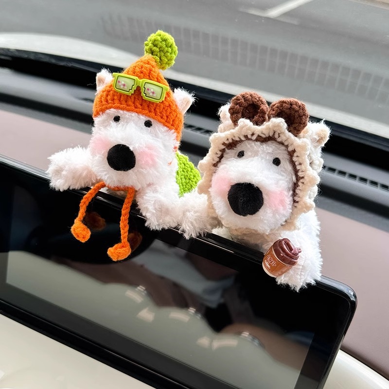 2024 nueva decoración de coche de West Highland, pantalla de coche, decoración de coche, pantalla de control central, muñeca, cachorro lindo