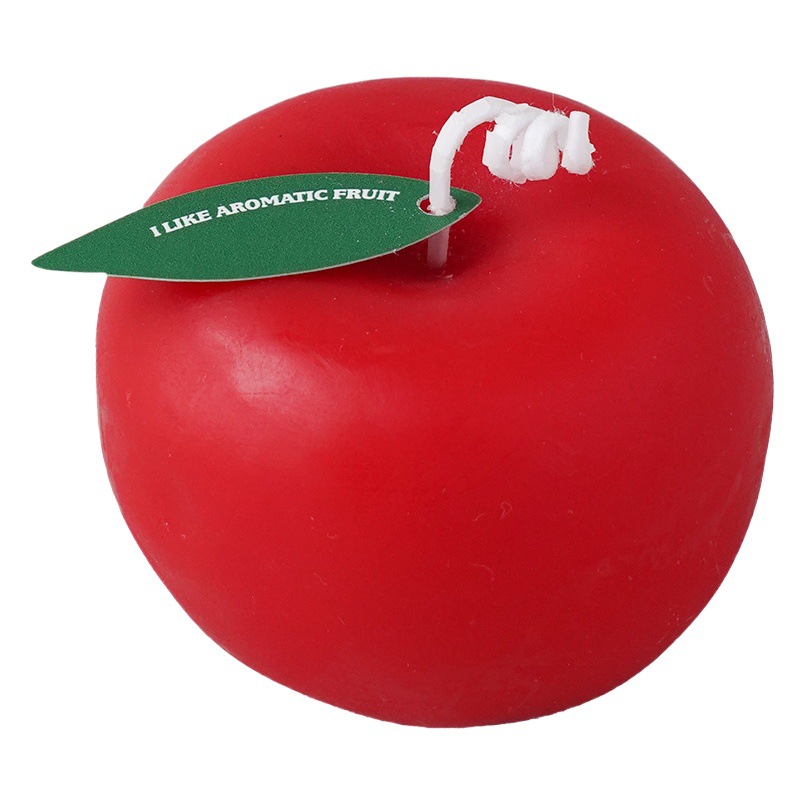 Vela de Año Nuevo, atmósfera de fragancia, recuerdos, pequeños regalos, adornos de modelado de simulación hecha a mano, velas aromáticas de manzana