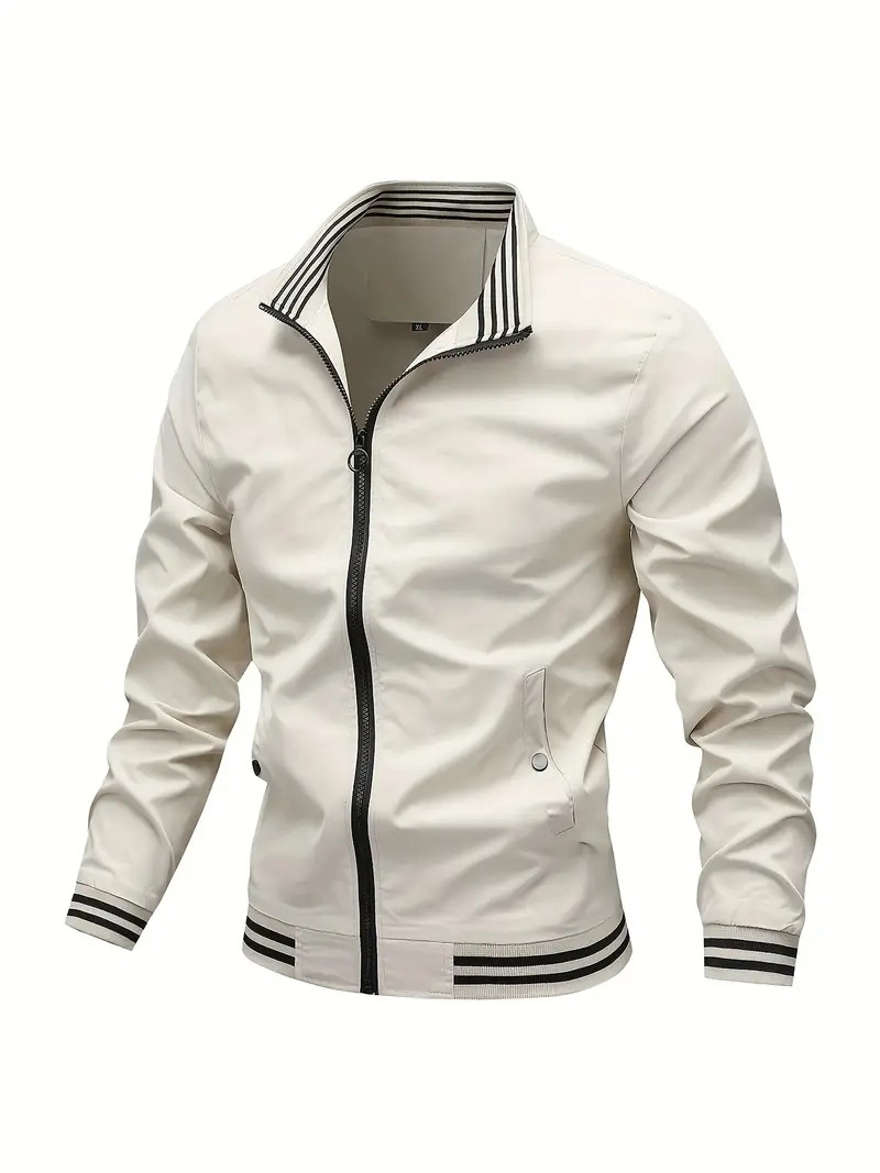 Spring and Autumn new business casual stand collar men's windproof youth jacket men_voghion.com