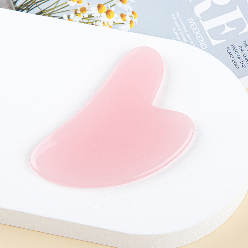 Masaje facial transfronterizo rodillo de doble cabezal raspador de belleza cristal no rosa jade levantar la cara y los ojos