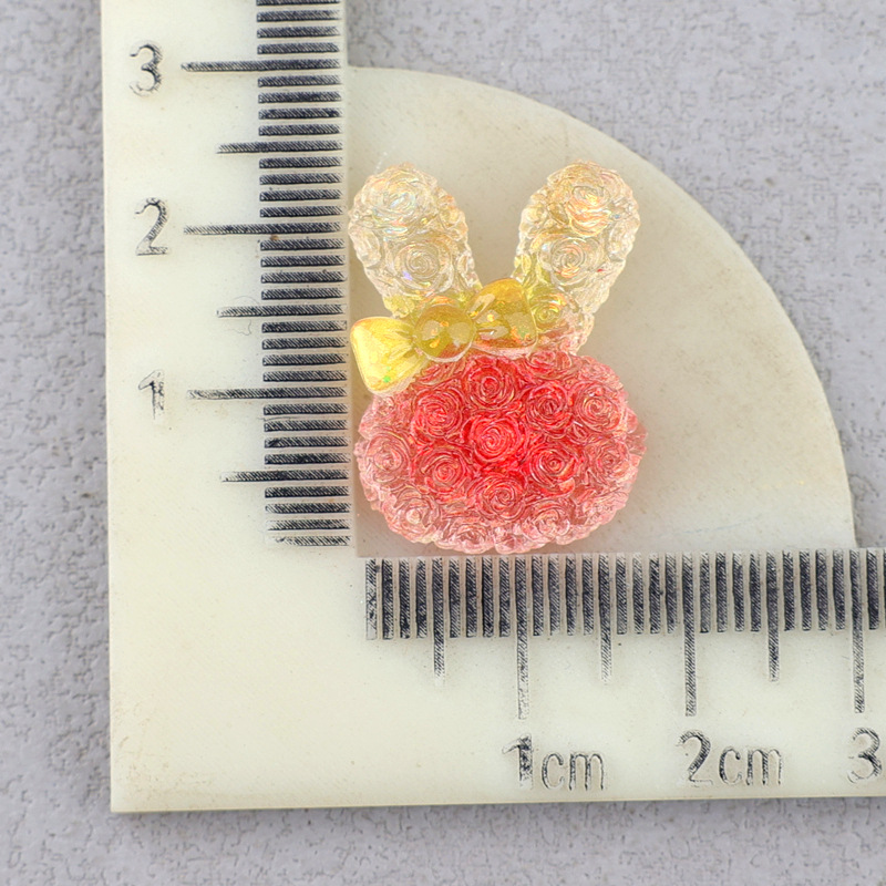 発光グラデーションウサギの蝶ネクタイ樹脂アクセサリークリーム接着剤手作り材料パッケージ DIY 子供の帽子ヘアアクセサリー