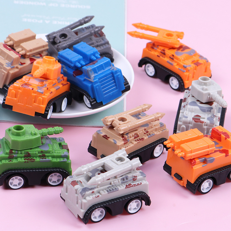 Modelo de misiles de tanques de retorno, vehículos militares, vehículos blindados transfronterizos, niños, juguetes de regalo de huevos