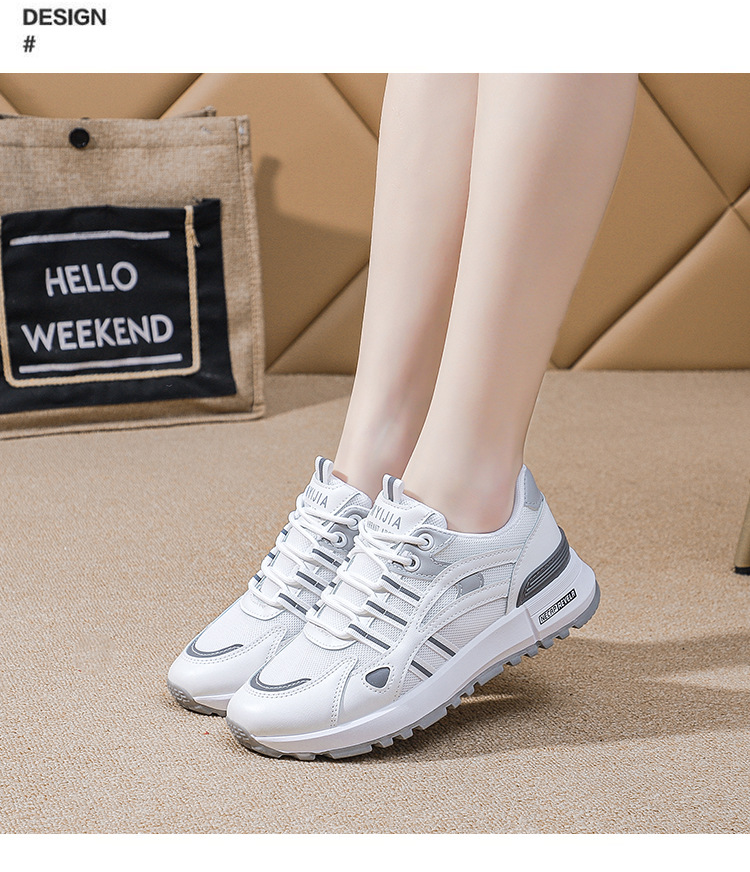 Women's Lady Tennis Shoes Leather Shoes Athletic Shoes Sneakers Mesh Durable Easy To Clean Lightweight Footgear_voghion.com