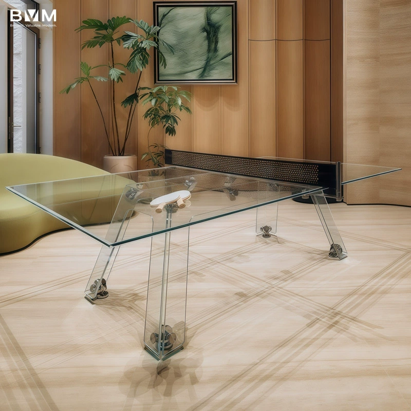 Стол для настольного тенниса из закаленного прозрачного стекла Burundi Crystal, стандартный, для взрослых, домашний, для соревнований и развлечений.