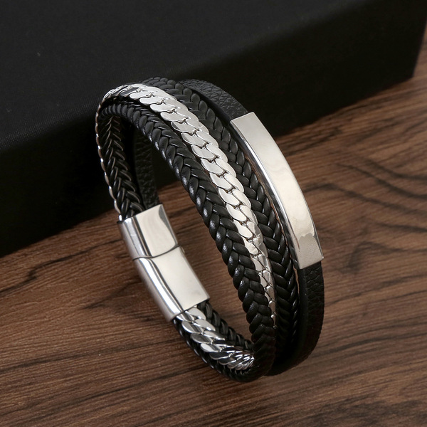 Retro fashionable woven universal bracelet stainless steel handmade