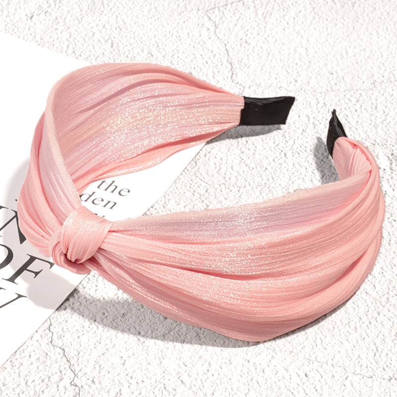 Korean Solid Color Bright Silk Knotted Hairband display picture 5