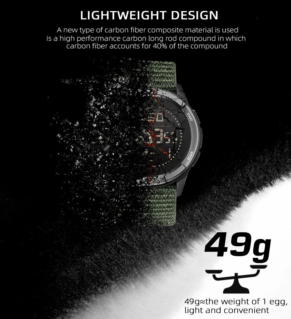 Sport Smartwatch Mit Kompass Wasserdicht Aus Carbonfaser_voghion.com