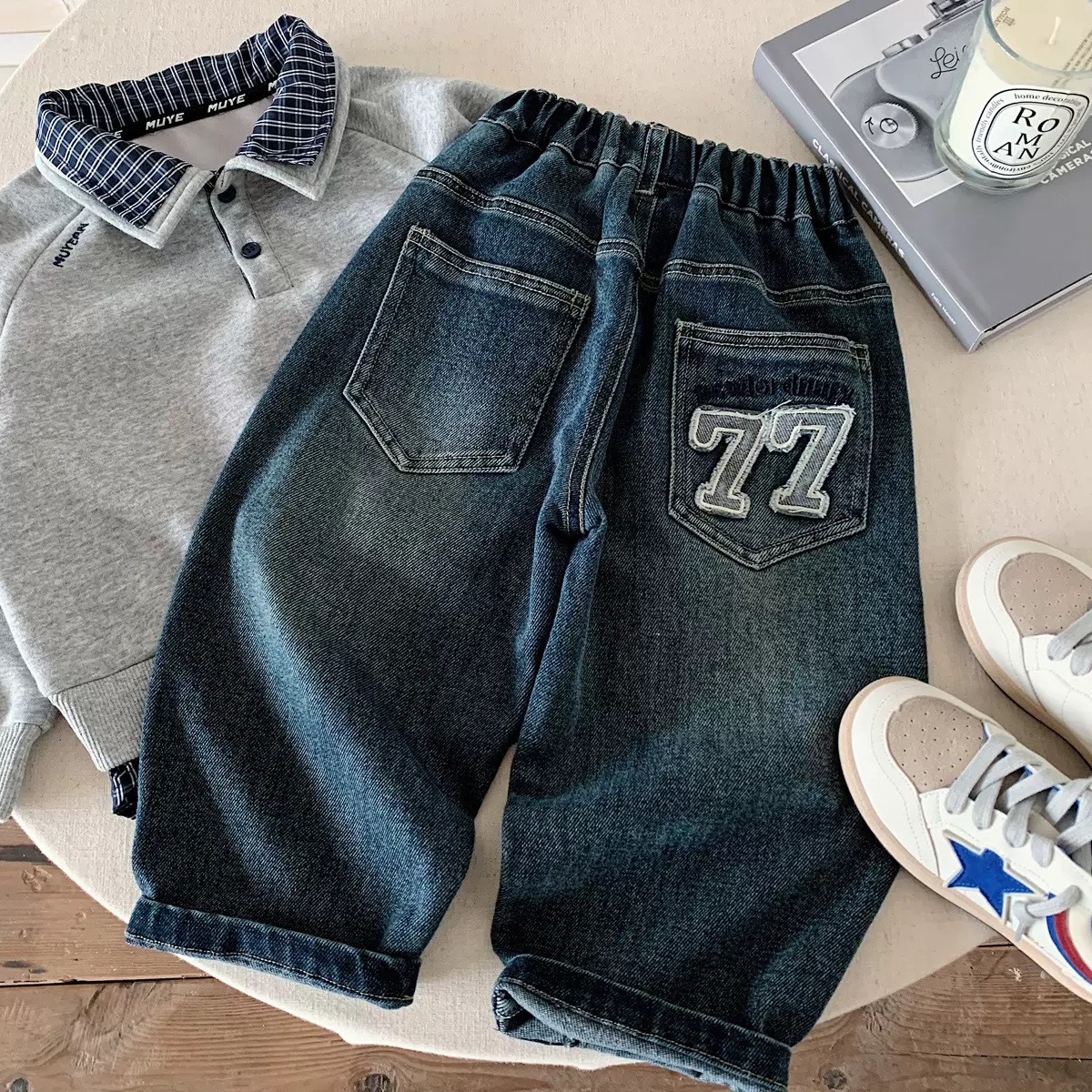 Super soft, versatile, stylish curved harem pants for boys aged 3-14, perfect for spring and autumn.