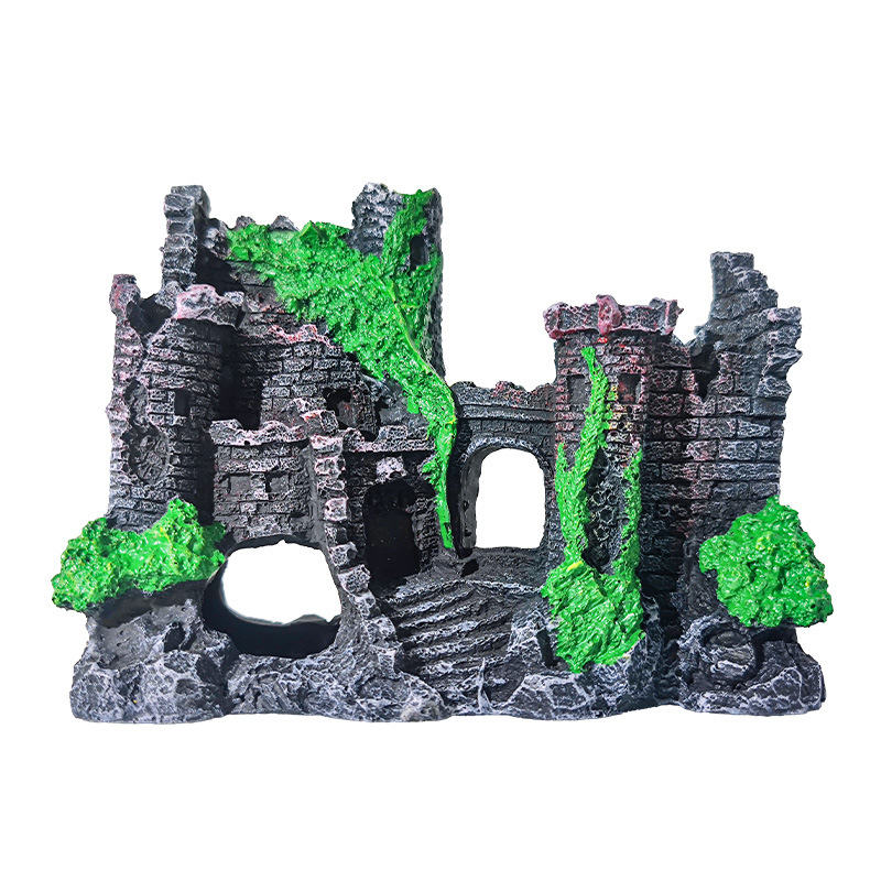 Escenografía, adornos hundidos, pecera, casa de escape, simulación, castillo antiguo, arquitectura antigua, estilo antiguo, compañero de pez, estilo caliente