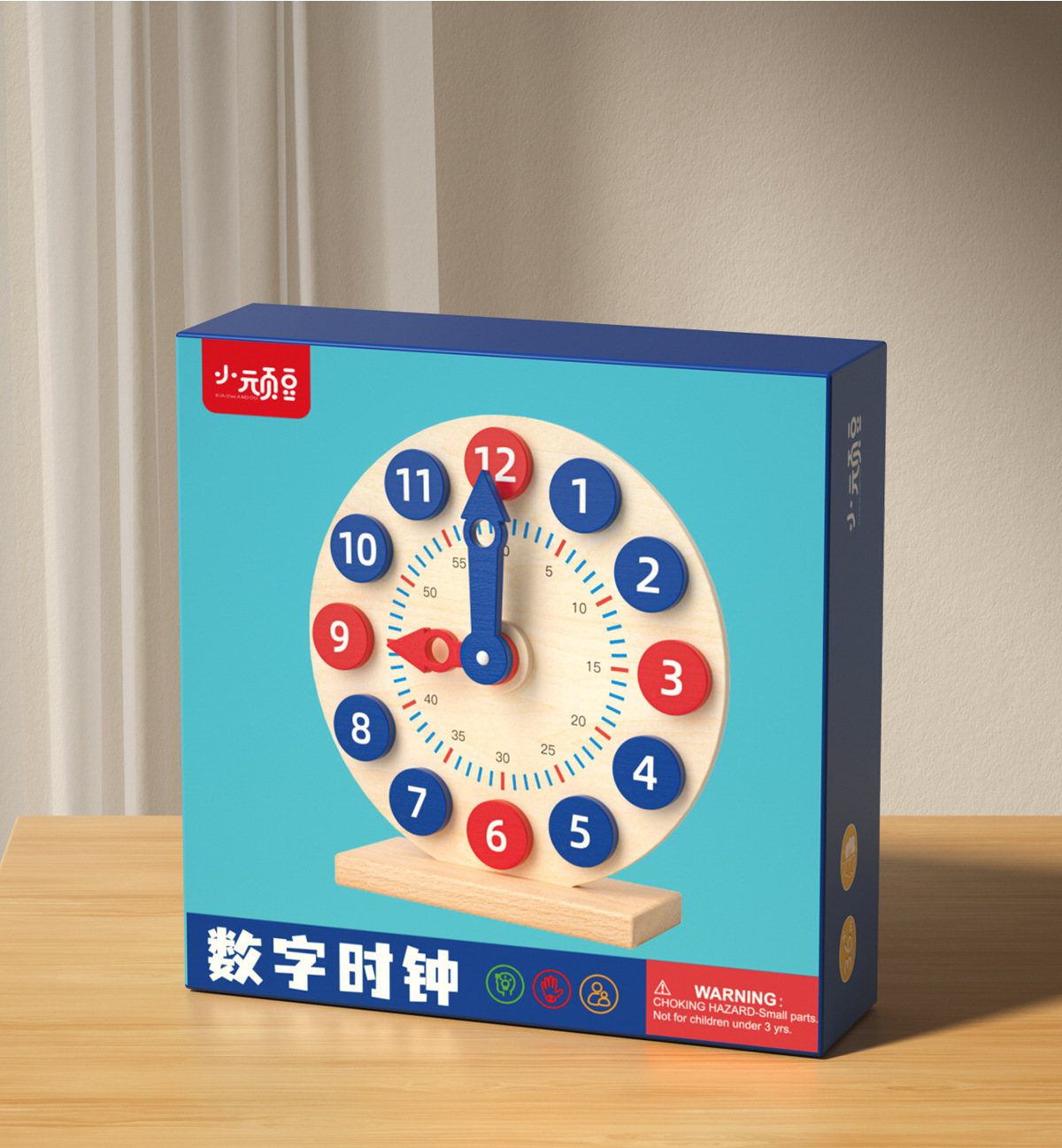 Reconocer reloj despertador de juguete reloj de madera pequeño reloj bebé niños niño Educación Digital educación temprana reloj grande