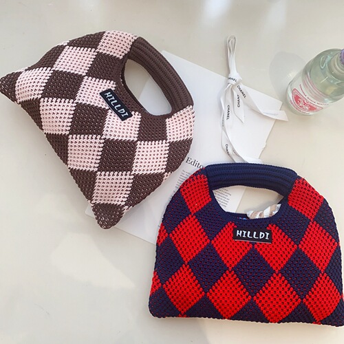 New Korean style internet celebrity knitted bag ins dumpling bag mobile phone bag knitted handbag female personality trendy handbag
