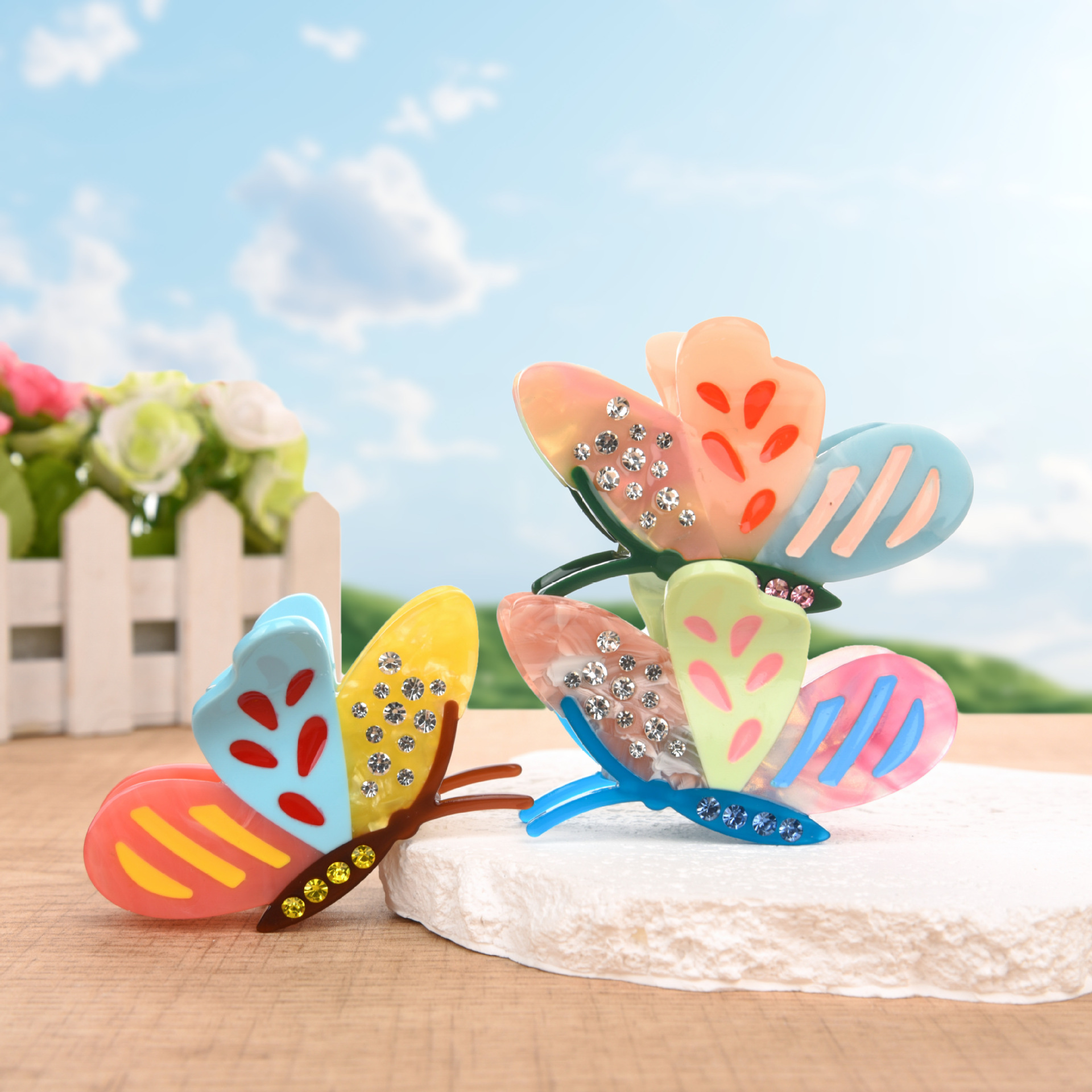 50g Weight Hair Claws Hair Accessories Type 1 Piece Quantity Holiday, Daily Occasion Acetic acid sheets Material Butterfly Pattern Women's Gender Sweet, Simple Style Style Women's Sweet Simple Style Butterfly Acetic Acid Sheets Hair Claws 无