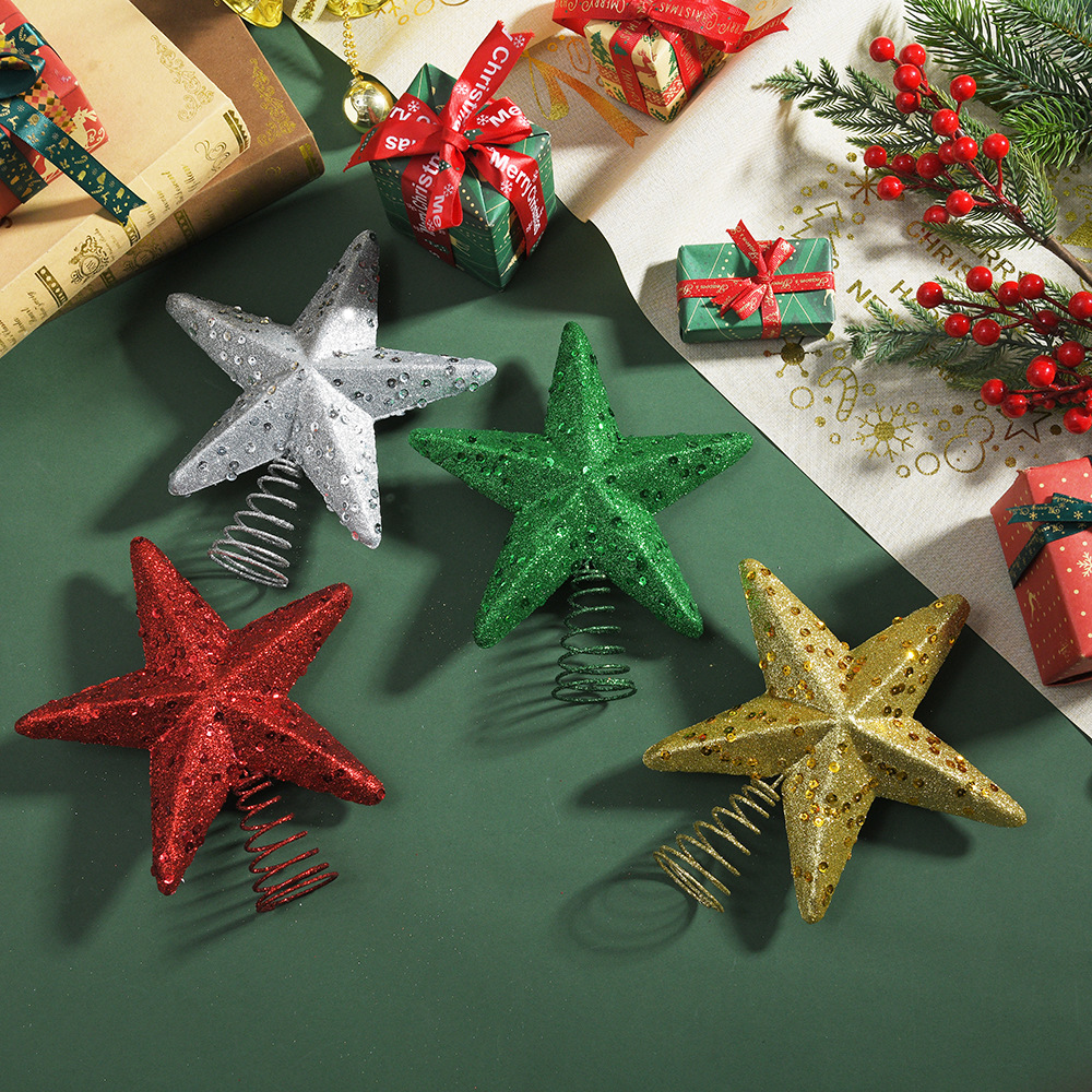 20cm Navidad transfronteriza multicolor estrella de Navidad dorada brillante viento festivo árbol de Navidad decoración de estrellas accesorios accesorios lote