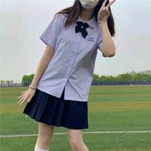 泰国校服班服套装高中学生套装泰式女短袖衬衫百褶裙学院风春夏季