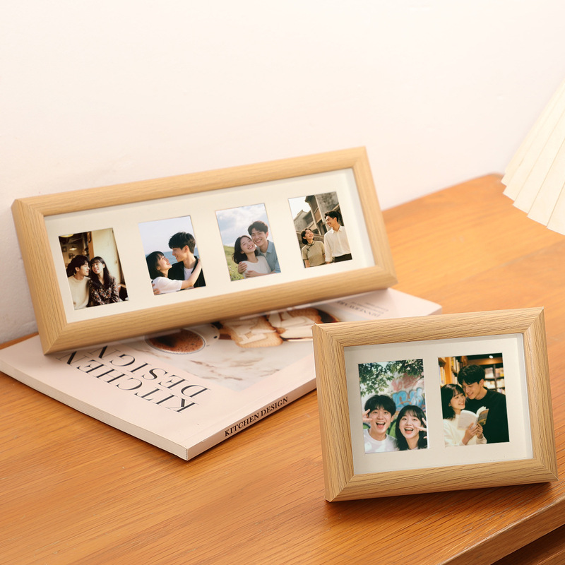 Polaroid Photo Frame Display Stand 3inch Multi-Grid Cardboard Photo Display Rack DIY Couple Children's Growth Grid Empty Frame