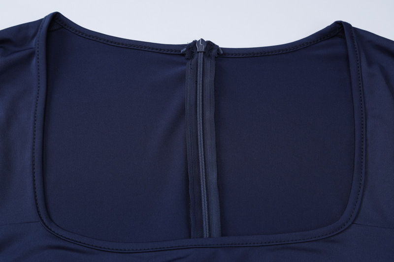 Women Wear Spring Sexy U Collar Back Zipper Slim Fit Long Sleeve Jumpsuit