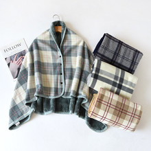 多功能午睡毯办公室颈肩保暖毯披肩斗篷披风毛绒盖毯懒人毯儿aω