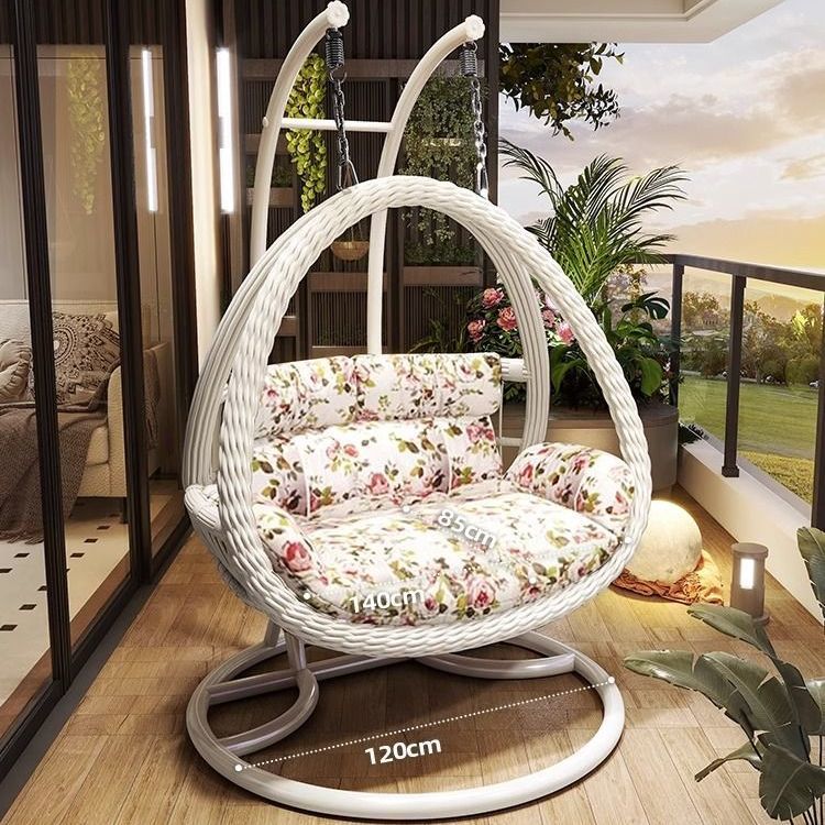 Romántica cesta de caña silla de cama cama de cuna balcón swing silla de mecedora de adultos al aire libre silla de perezoso interior nido de pájaros