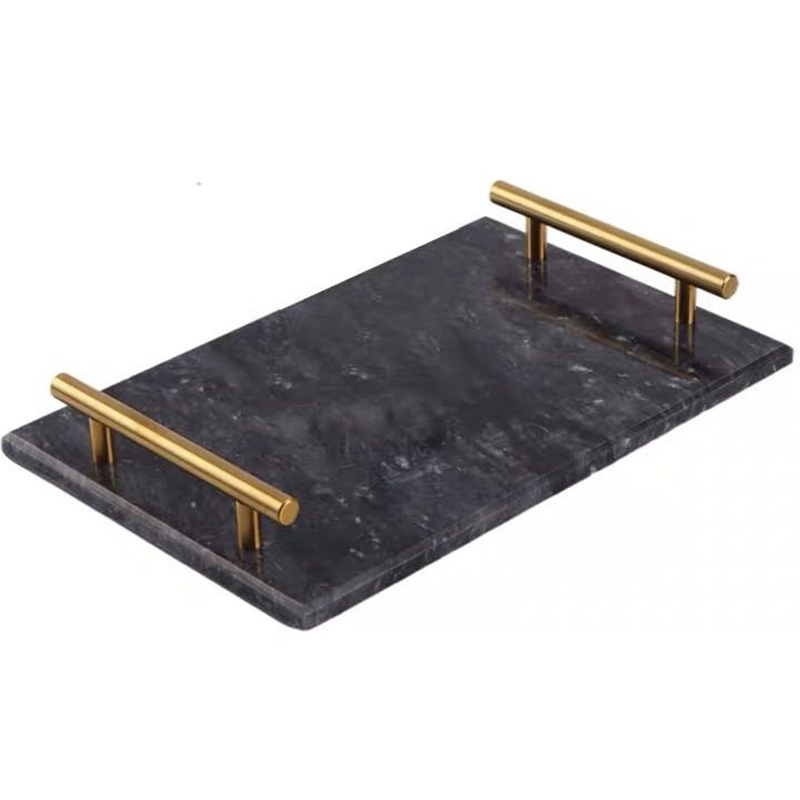 Nordic ins bandeja de mármol natural luz rectangular de lujo bandeja de almacenamiento de postre cosméticos bandeja de almacenamiento de hotel