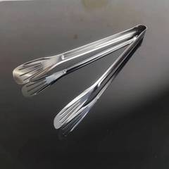 Factory Direct Sale Stainless Steel Food Tongs Three-Strand Food Tongs Thick Bread Tongs BBQ Meat Tongs Baking Kitchen