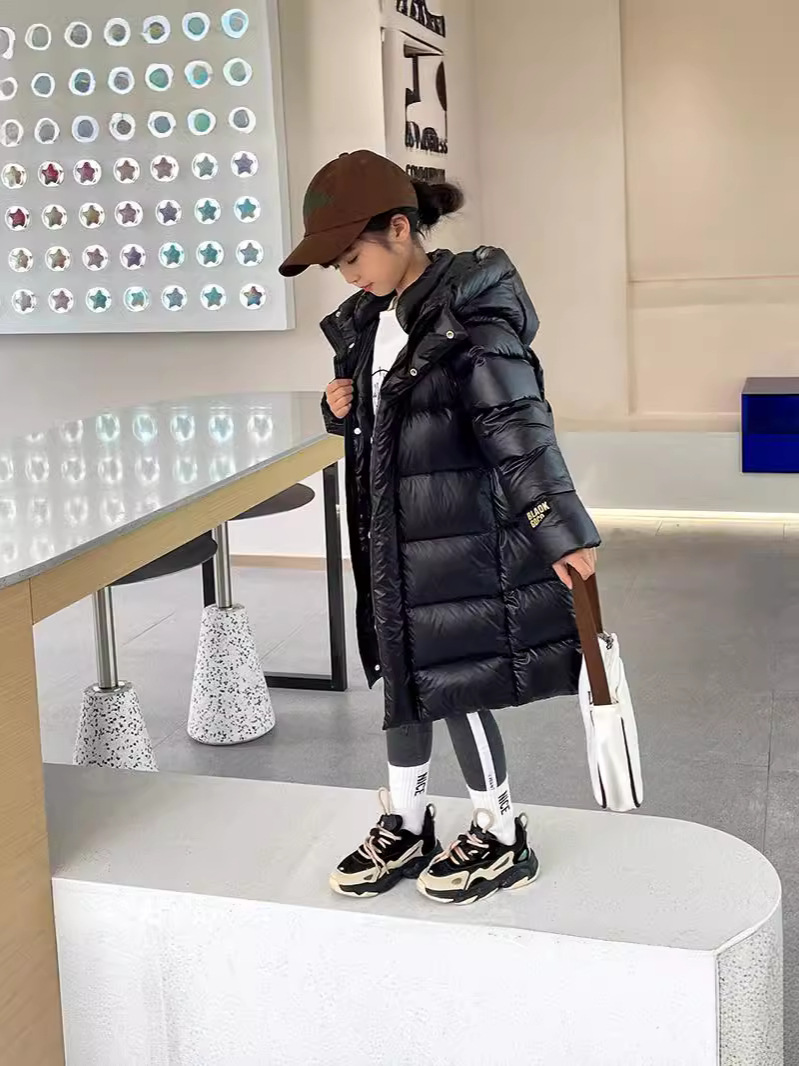 Children's long down jacket