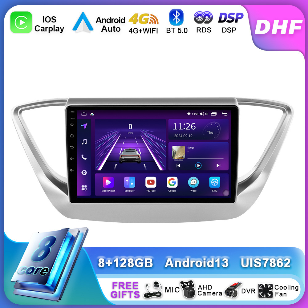 9 düymlük Android Naviqasiya Sistemi Hyundai Solaris 2 Verna üçün