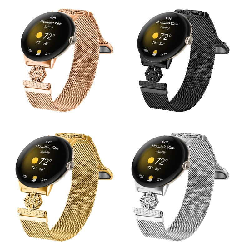 Подходит для часов Google Pixel Watch2 с корпусом из нержавеющей стали Milan и магнитным ремешком Milan.