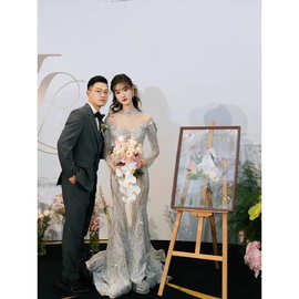 送闺蜜新娘结婚订婚礼物亚克力透明压花签到板创意板签名框迎宾牌