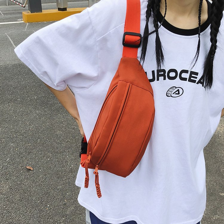 Simple crossbody bag, chest bag, fashionable and casual bag for women, 2025 new couple bag, versatile for sports, Japanese-style waist bag undefined